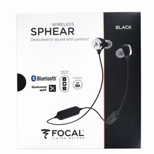 NIB Focal Wireless Sphear In-Ear Headphones - Black.